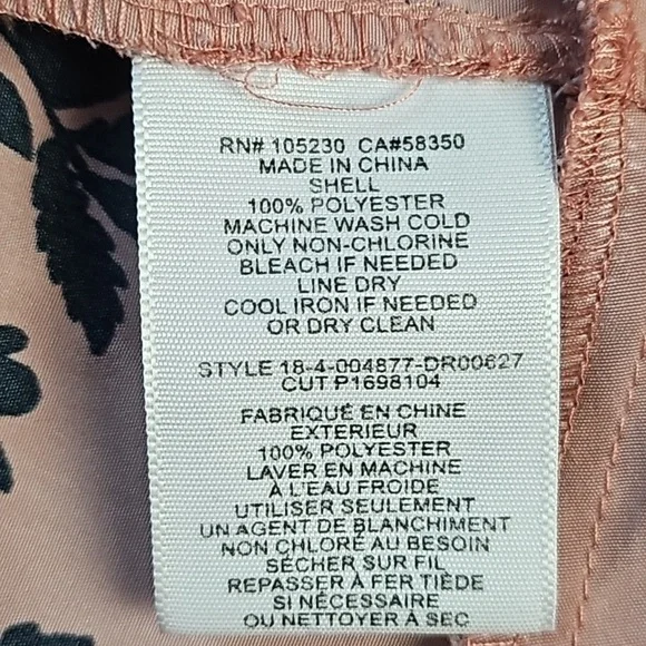 Joie Acey Antique Rose & Black Floral Long Sleeve Flounce Ruffle Hem Dre… - Picture 15 of 16